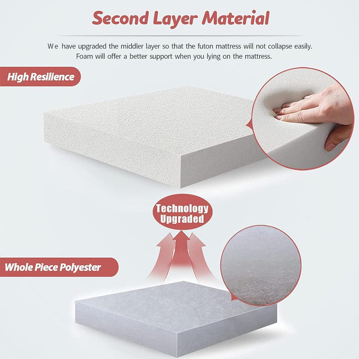 Foldable Japanese futon mattress, memory foam for superior comfort, ideal portable bed