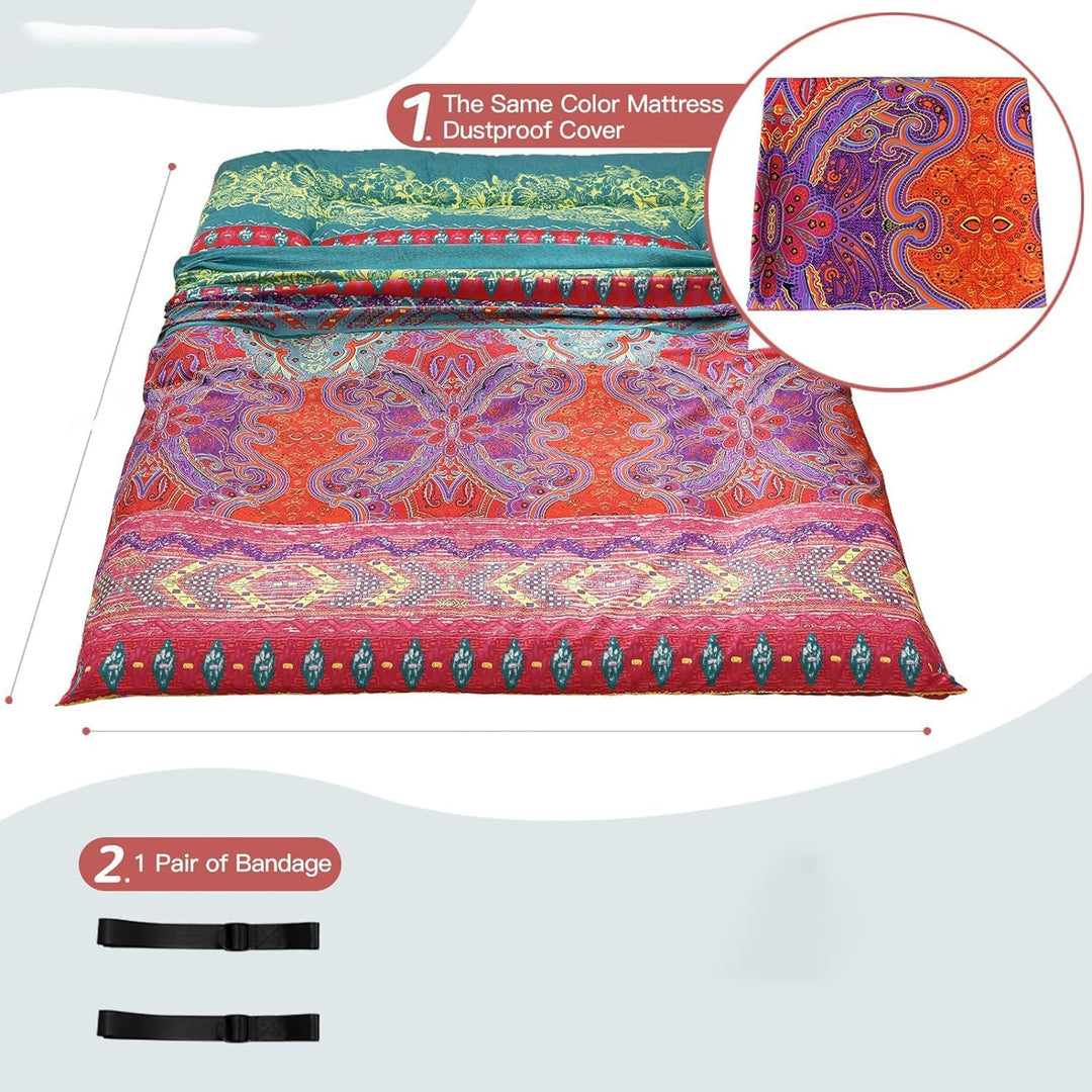 Unisex foldable Japanese futon floor mattress, memory foam, enhances home comfort