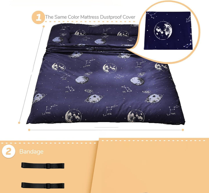 Arivon unisex foldable futon, memory foam support, perfect for small apartments or travel