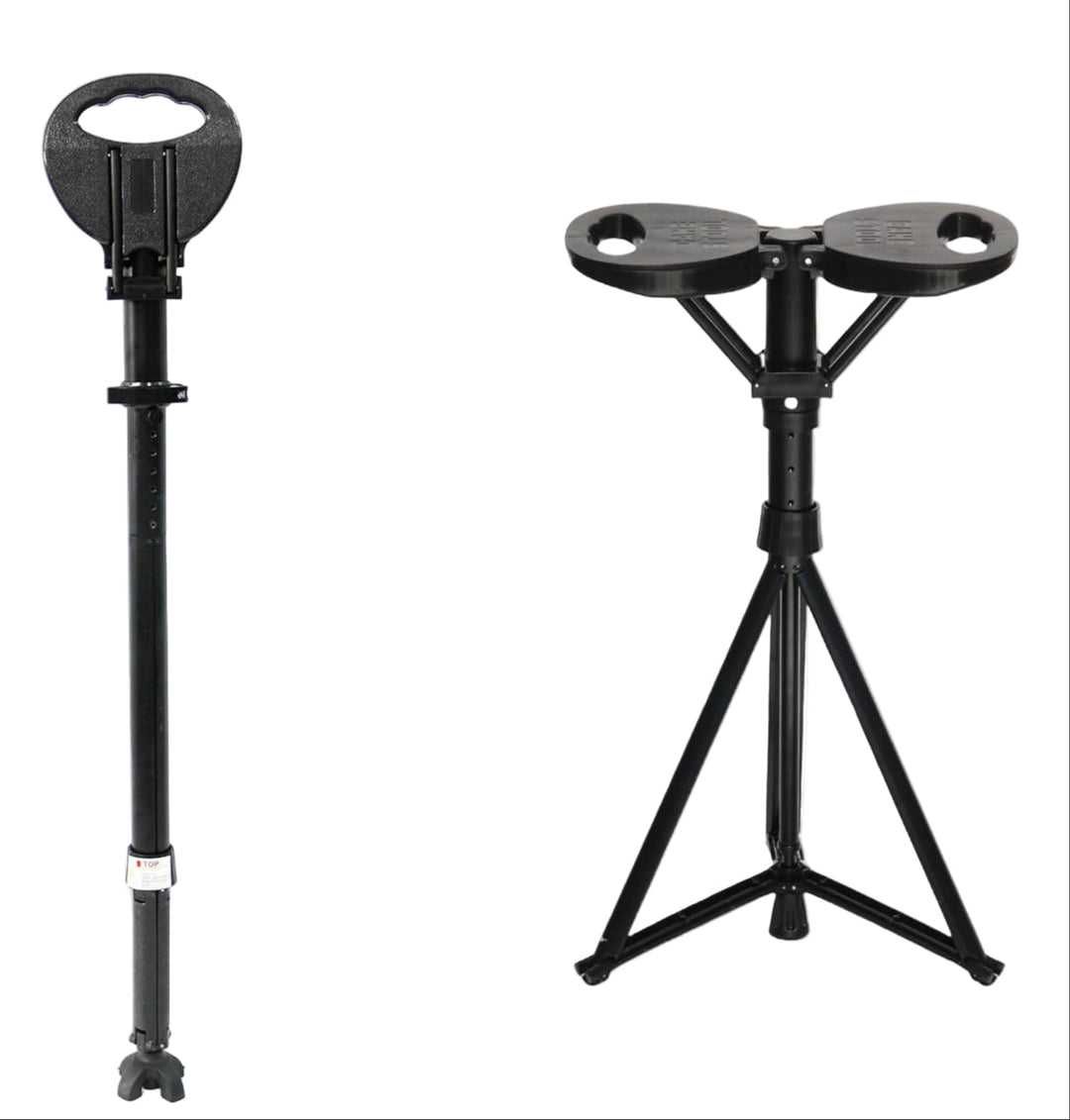 Unisex Foldable Walking Cane with Seat, offering stable support and a convenient resting spot