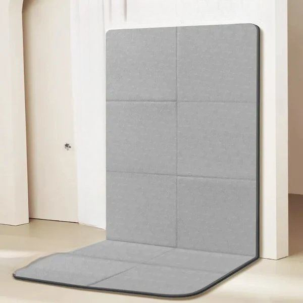 Comfort-focused thick TPE yoga mat, foldable for easy transport. Provides excellent support for unisex fitness & pilates.