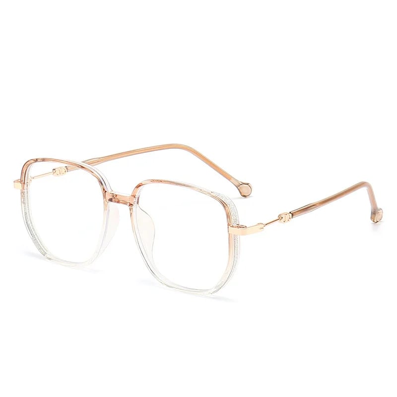 Stylish frameless blue light blocking glasses for computer use, protecting eyes from digital strain.