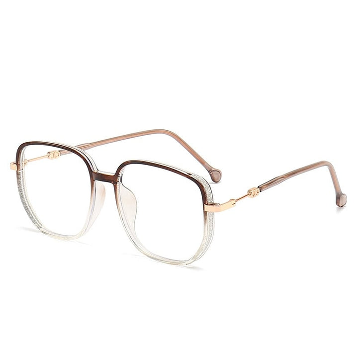 Frameless anti-blue light reading glasses for men & women, enhancing digital vision comfort.