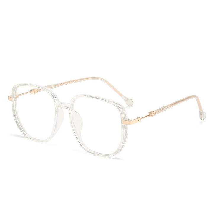 Sleek frameless blue light filter glasses, essential for comfortable reading and computer work.