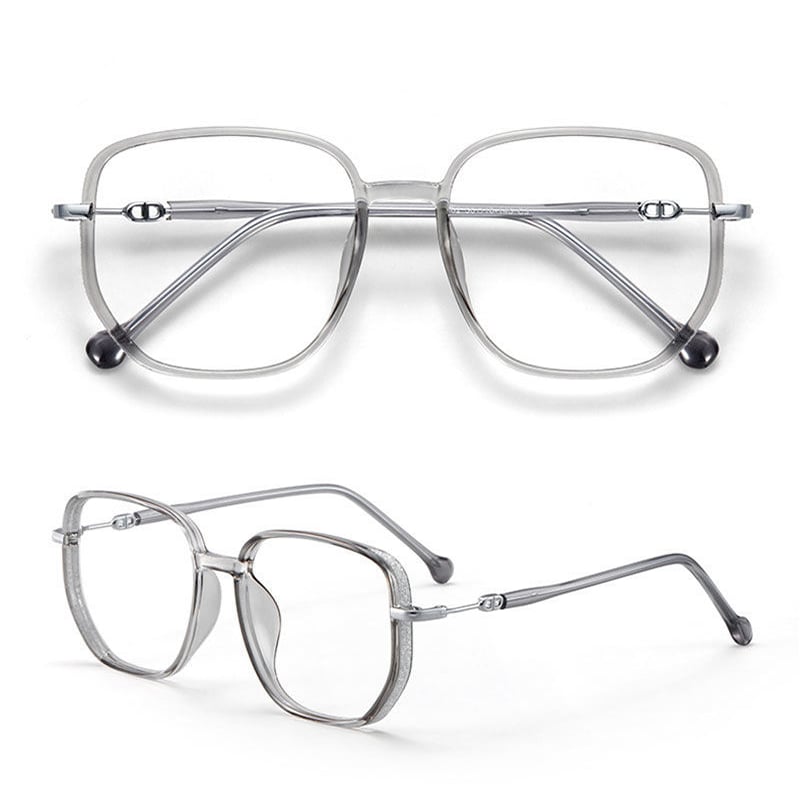Unisex frameless magnifying reading glasses with anti-blue light for digital screen protection.