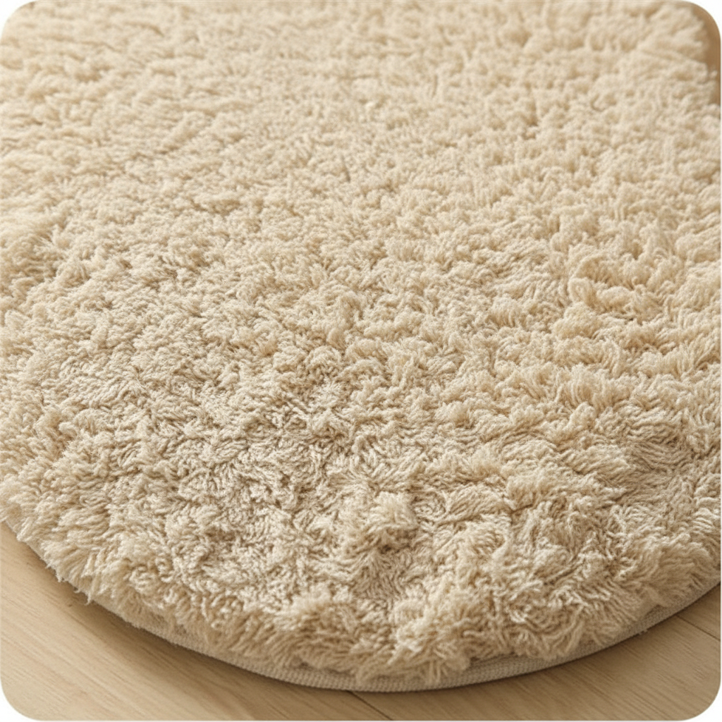 Soft texture of a microfiber bath mat with an anti-slip backing, ideal for a secure and comfortable bathroom.