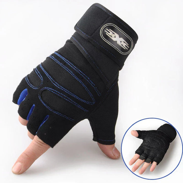 Women's training gloves with robust wrist support for injury prevention.