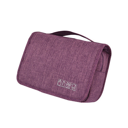Women's cosmetic travel bag, waterproof, hanging design, keeps makeup & toiletries organized.