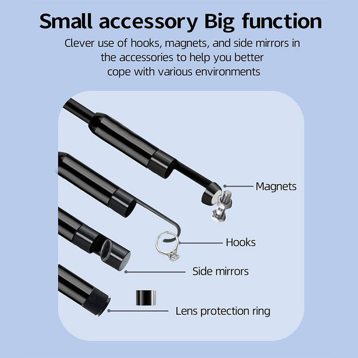 Portable HD endoscope camera for quick diagnostics, featuring a vibrant built-in display.