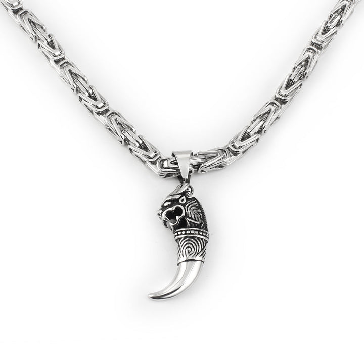 Mens Imperial Byzantine chain necklace, crafted from sterling silver. Elegant and classic jewelry for him.