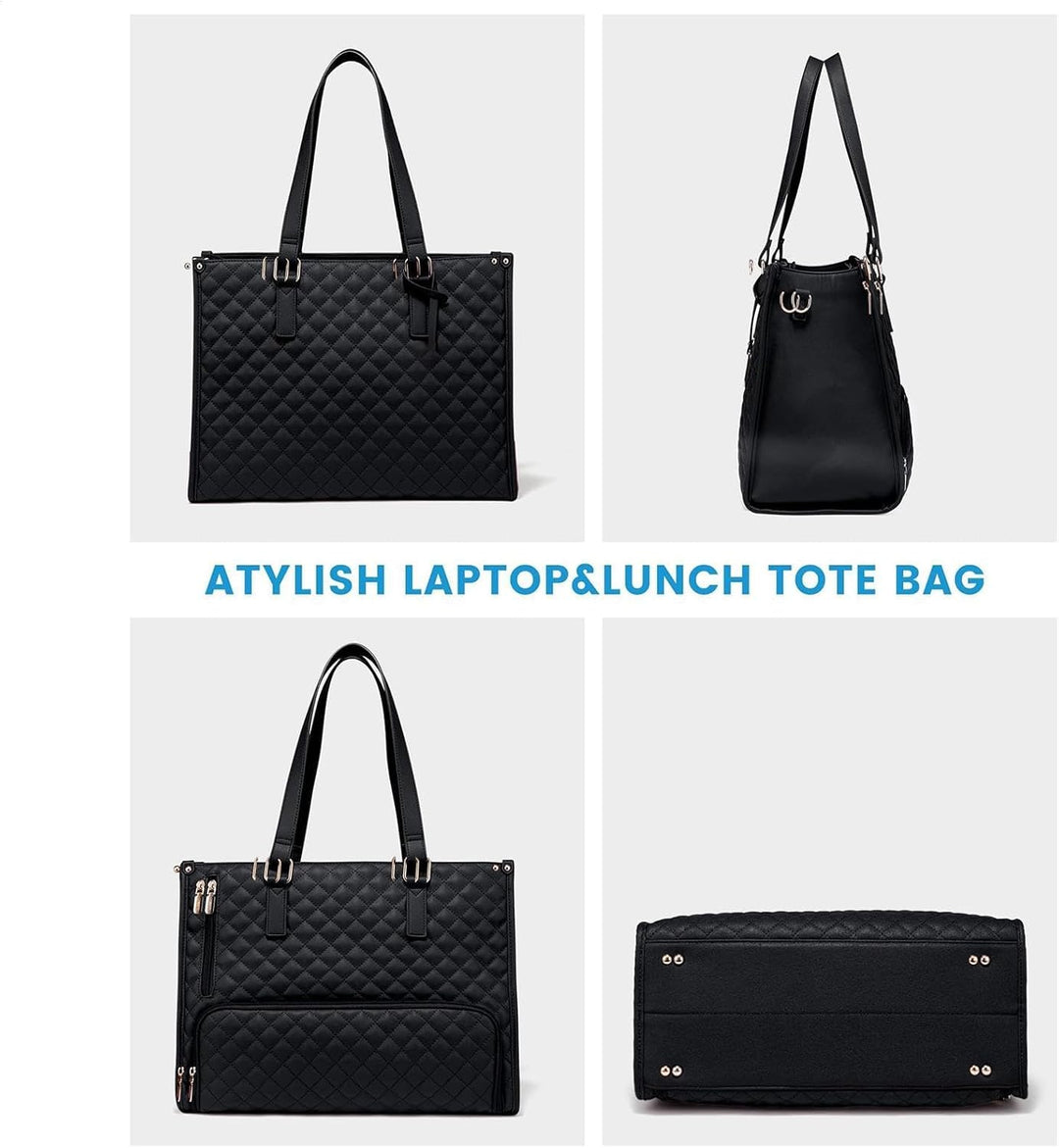 Unisex travel tote bag, insulated to keep meals fresh, with space for a laptop and daily essentials.