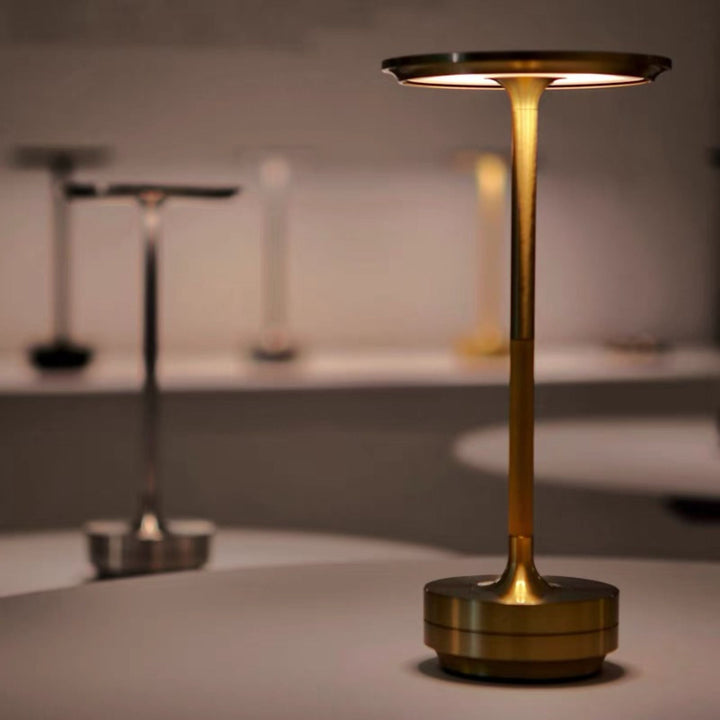 Modern LED mood lamp in Japanese style; touch control, rechargeable, perfect for home ambient lighting.