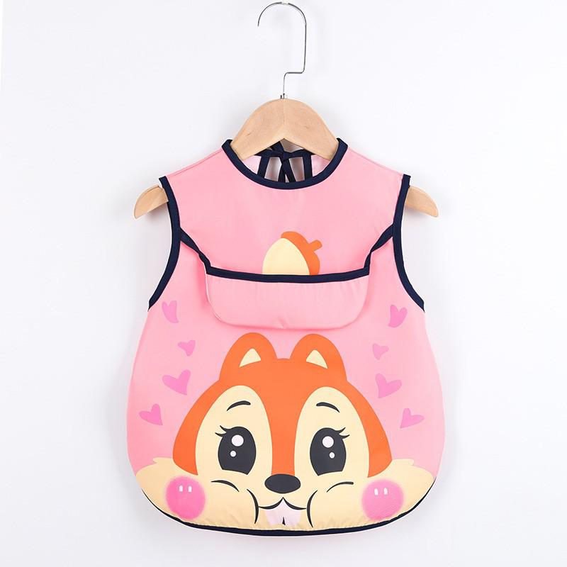 Child's practical feeding bib/art smock, reinforced pockets, waterproof fabric, comfort fit for active toddlers.