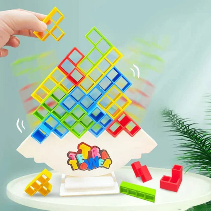 Captivating Kinetic 3D Balancing Tower, a mesmerizing office gadget for stress relief & relaxation.