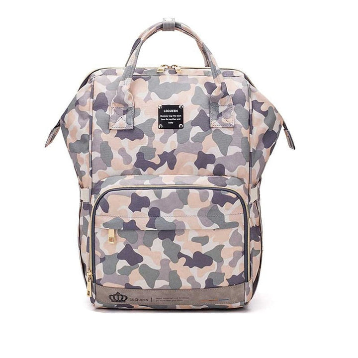 Durable large capacity diaper backpack featuring multiple compartments for ultimate baby gear organization.
