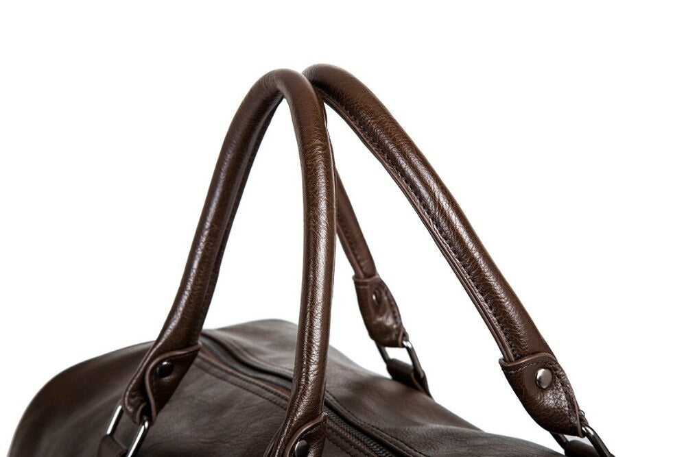 Weekend getaway duffel bag, unisex, lightweight PU leather, durable travel essential.