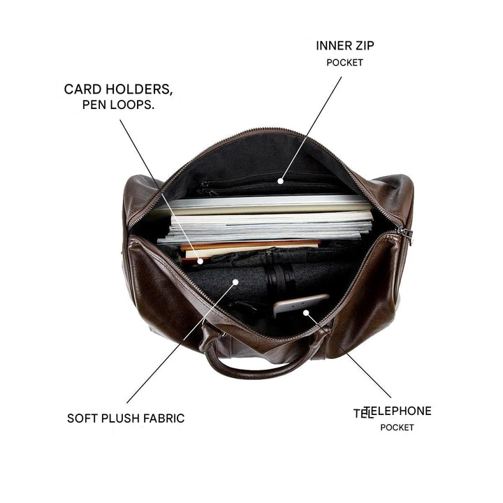 Practical unisex carry-on duffel bag, lightweight PU leather for efficient packing.