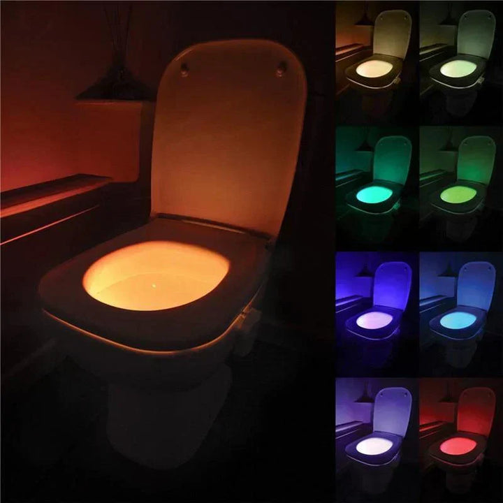 Comforting toilet night light with automatic LED, perfect for any bathroom setting