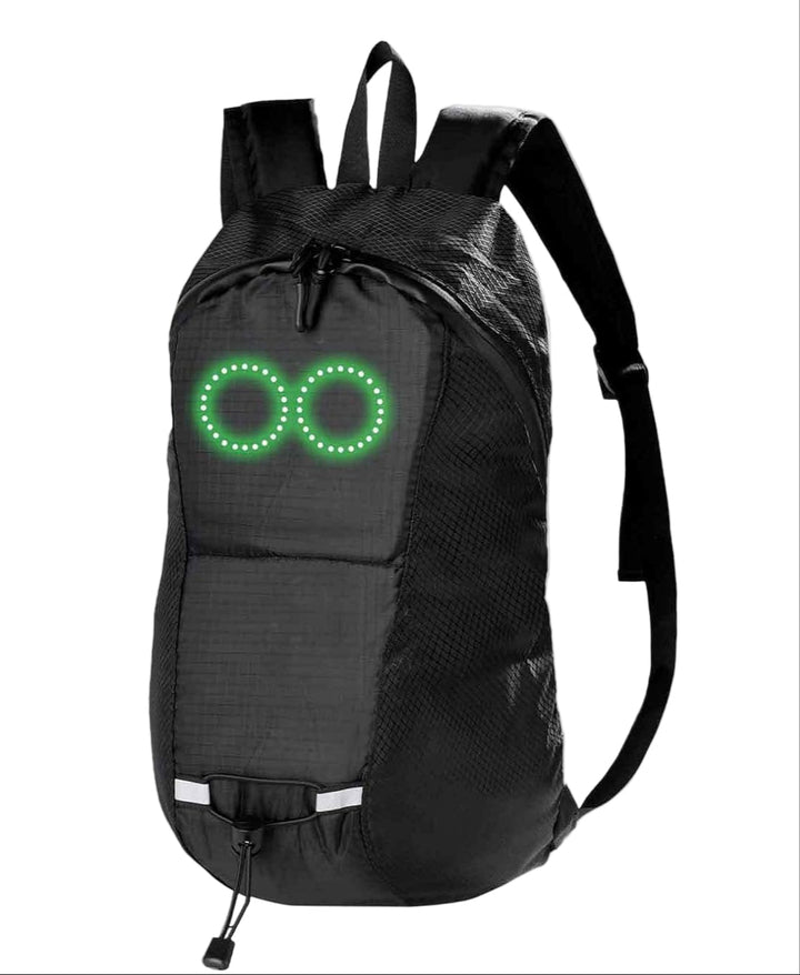 Waterproof LED backpack with audio-responsive glow, excellent for night safety & outdoor activities.
