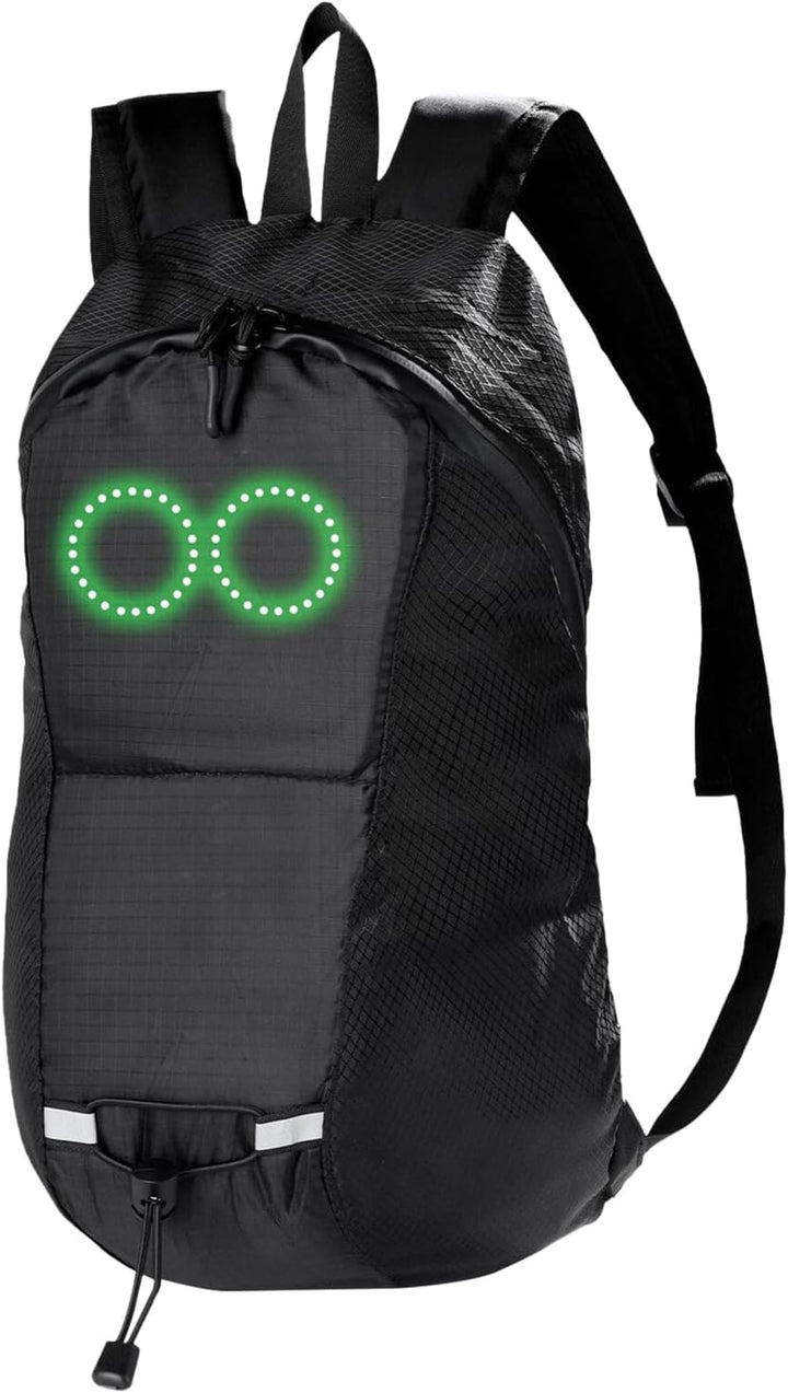 Audio-responsive LED light-up backpack, waterproof and luminous for ultimate night visibility.