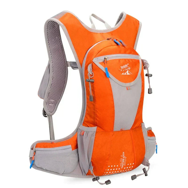 Cycling hydration backpack, waterproof & lightweight. Essential outdoor gear for runners too.