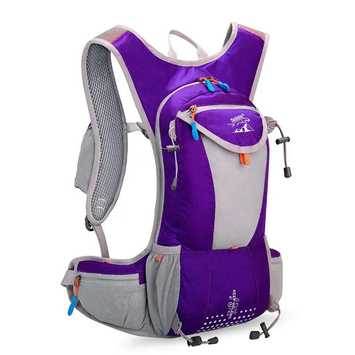 Sports hydration backpack, unisex & waterproof. Essential lightweight gear for running & cycling.