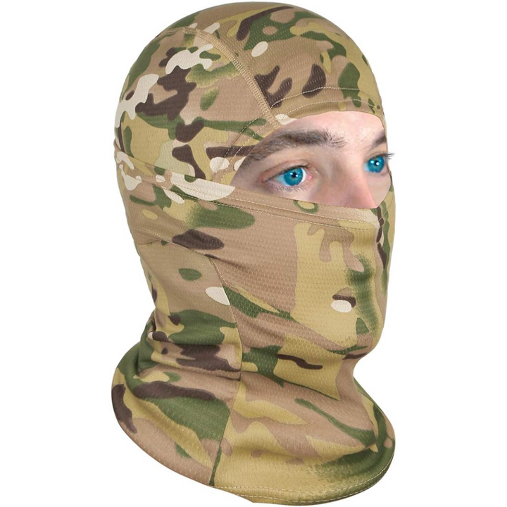 Ski mask with moisture-wicking properties and UV protection, suitable for various sports