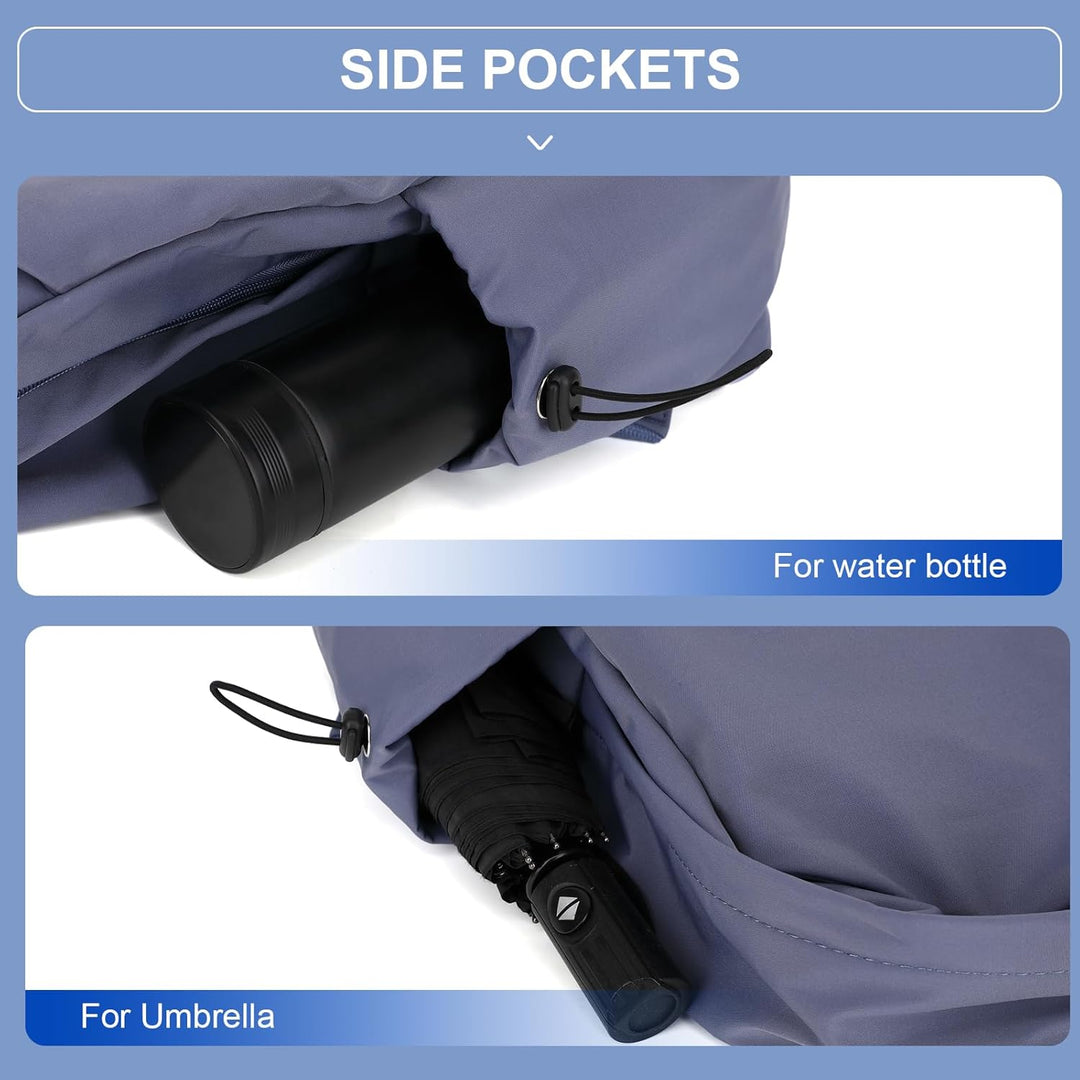 Lightweight water-resistant backpack for laptops & essentials, easy to carry.