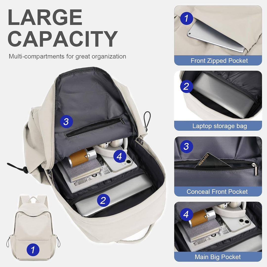 Unisex lightweight travel backpack featuring a comfortable padded back panel