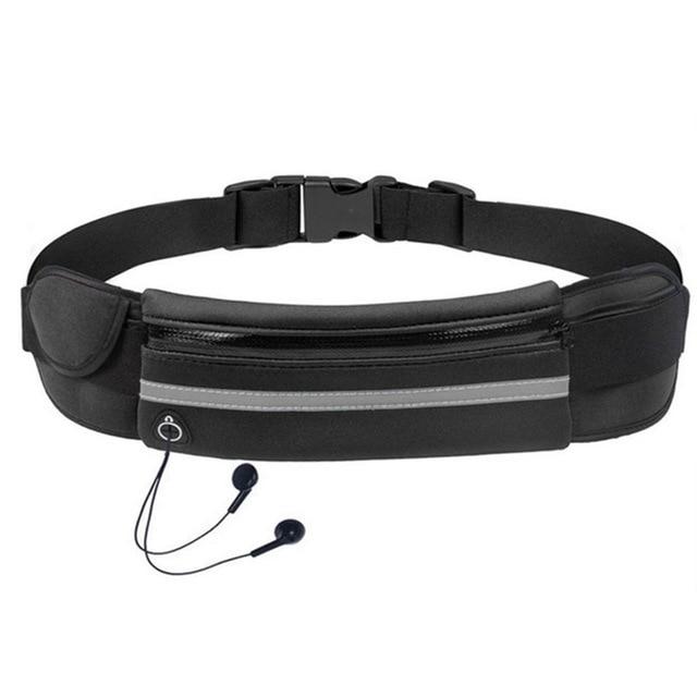Lightweight & breathable running belt with adjustable strap for comfortable, secure storage during exercise.
