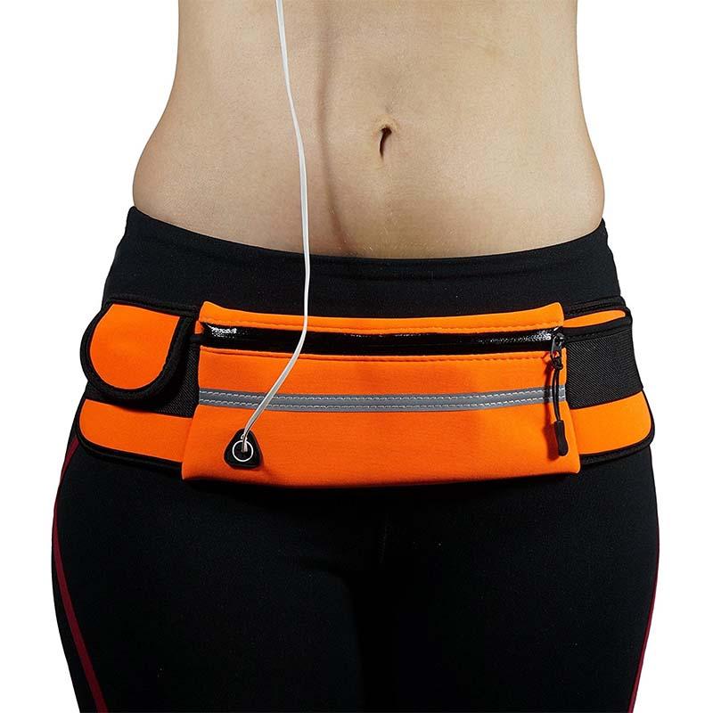 Unisex lightweight waterproof running waist pack for fitness, adjustable sports belt