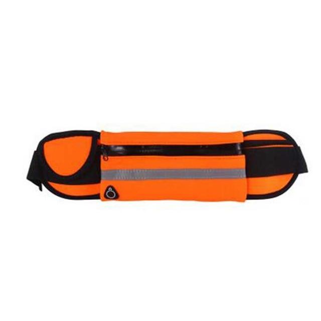 Unisex fitness waist pack with secure zipper, ideal for storing essentials during runs