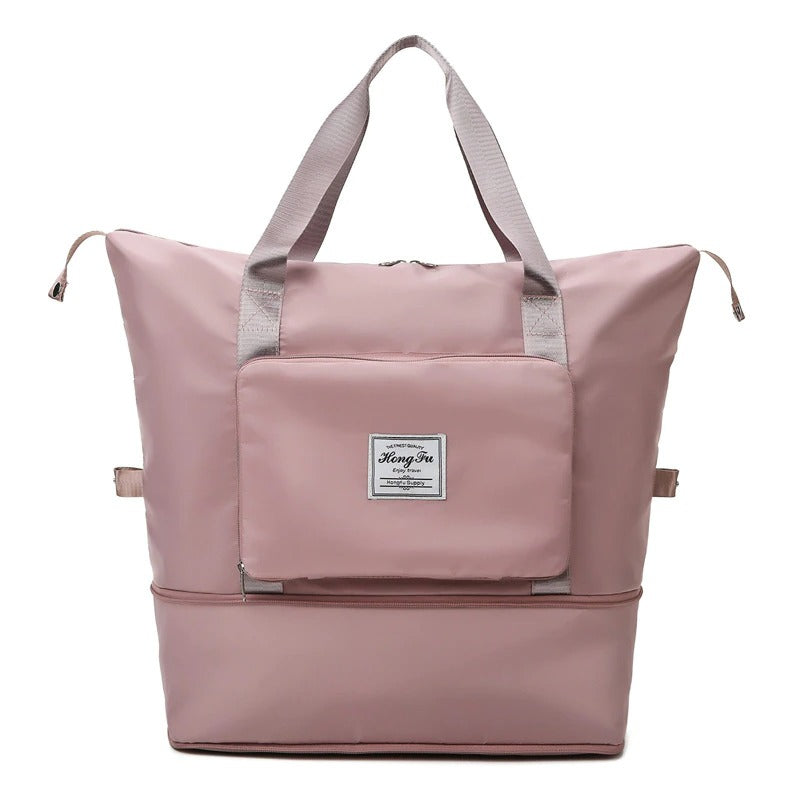 Expandable carry-on travel duffel bag, perfect for weekend getaways & overnight stays.