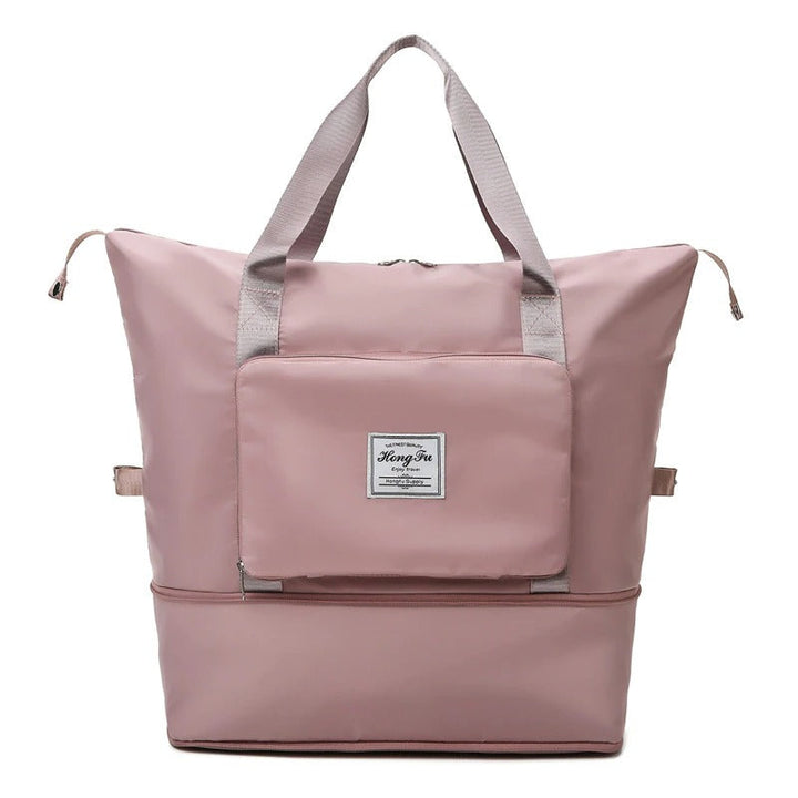 Expandable carry-on travel duffel bag, perfect for weekend getaways & overnight stays.
