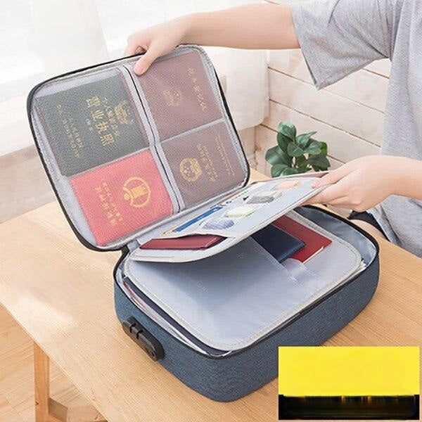 Lockable waterproof storage case, unisex travel organizer for important documents and essentials