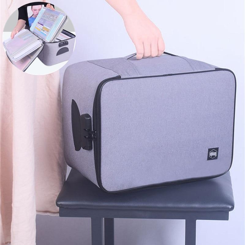 Secure lockable waterproof document storage case to protect important files, passports, & valuables for travel/home.