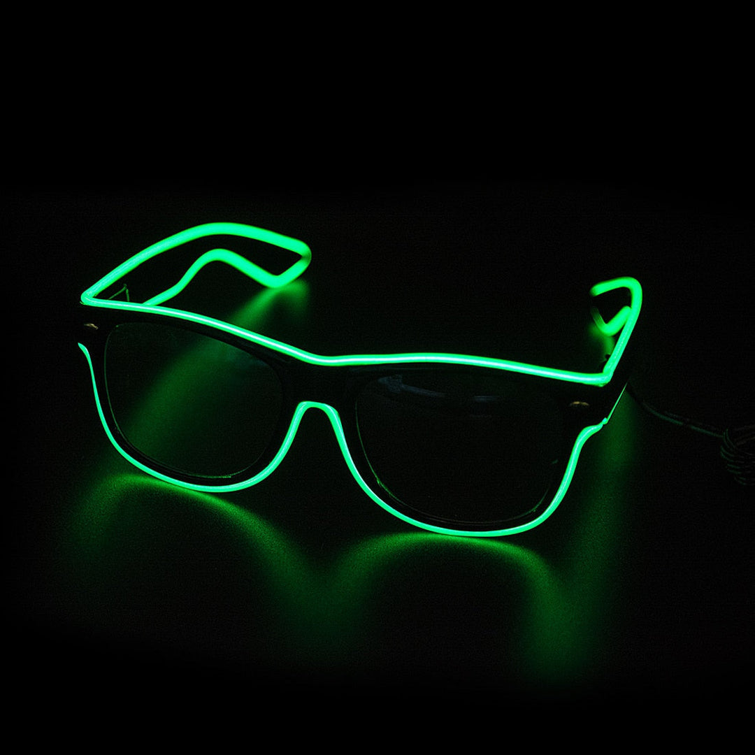 Unisex LumaGlow LED Light Up Rave Glasses, glowing neon frame