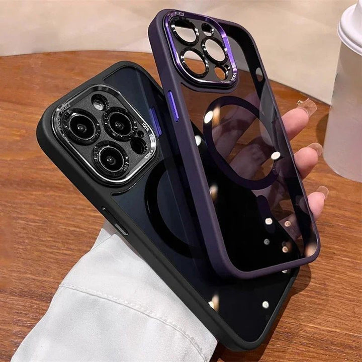 Unisex magnetic iPhone case for enhanced protection & MagSafe compatibility.