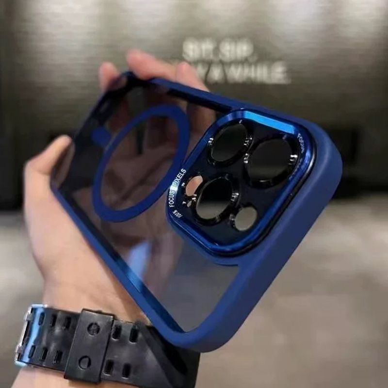 Heavy-duty clear magnetic iPhone case for maximum protection & MagSafe functionality.