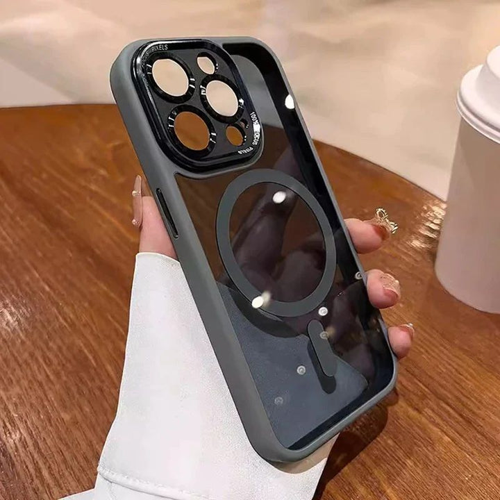 Slim and durable magnetic iPhone 14 case, compatible with MagSafe accessories.