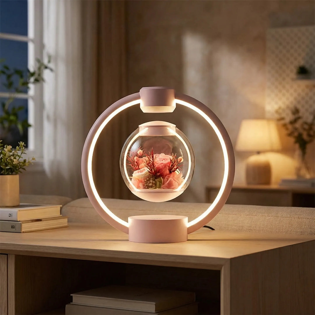 Unisex Magnetic Levitation Floating Orb Lamp, Levaflora, with ambient LED lighting for unique home decor