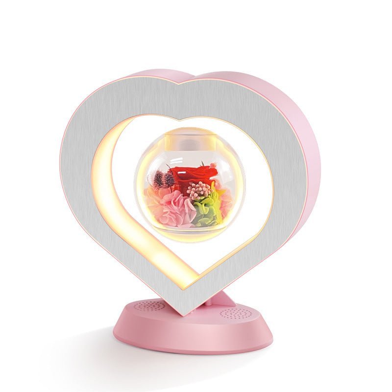 Elegant floating flower lamp, a magnetic levitation decor piece offering unique ambient light & modern art.