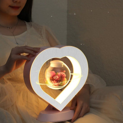 Floravia magnetic levitation flower lamp, a rotating floating lamp, perfect for table decor & romantic ambiance.