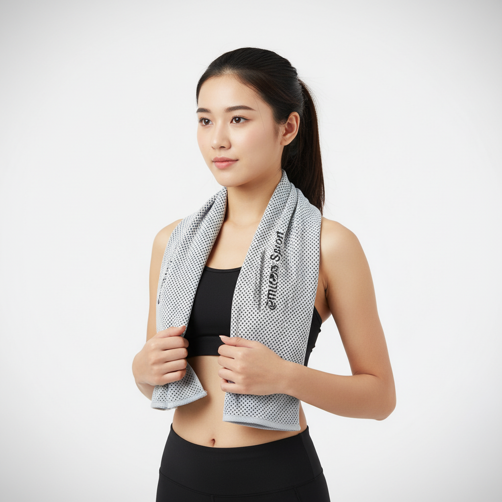 Unisex athletic microfiber cooling towel, keeps you cool during sports and workouts.