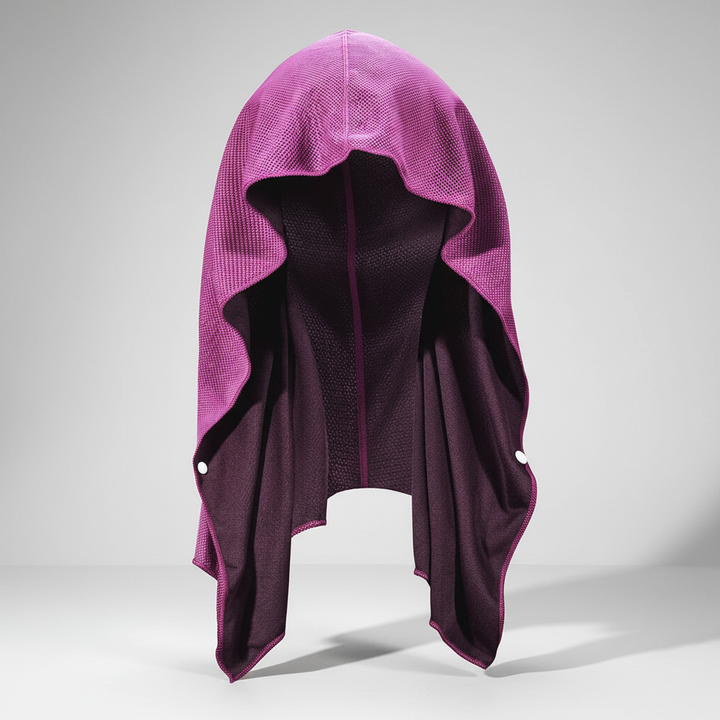 Close-up of a quick-dry microfiber UV protection towel, ideal for sun protection during various activities