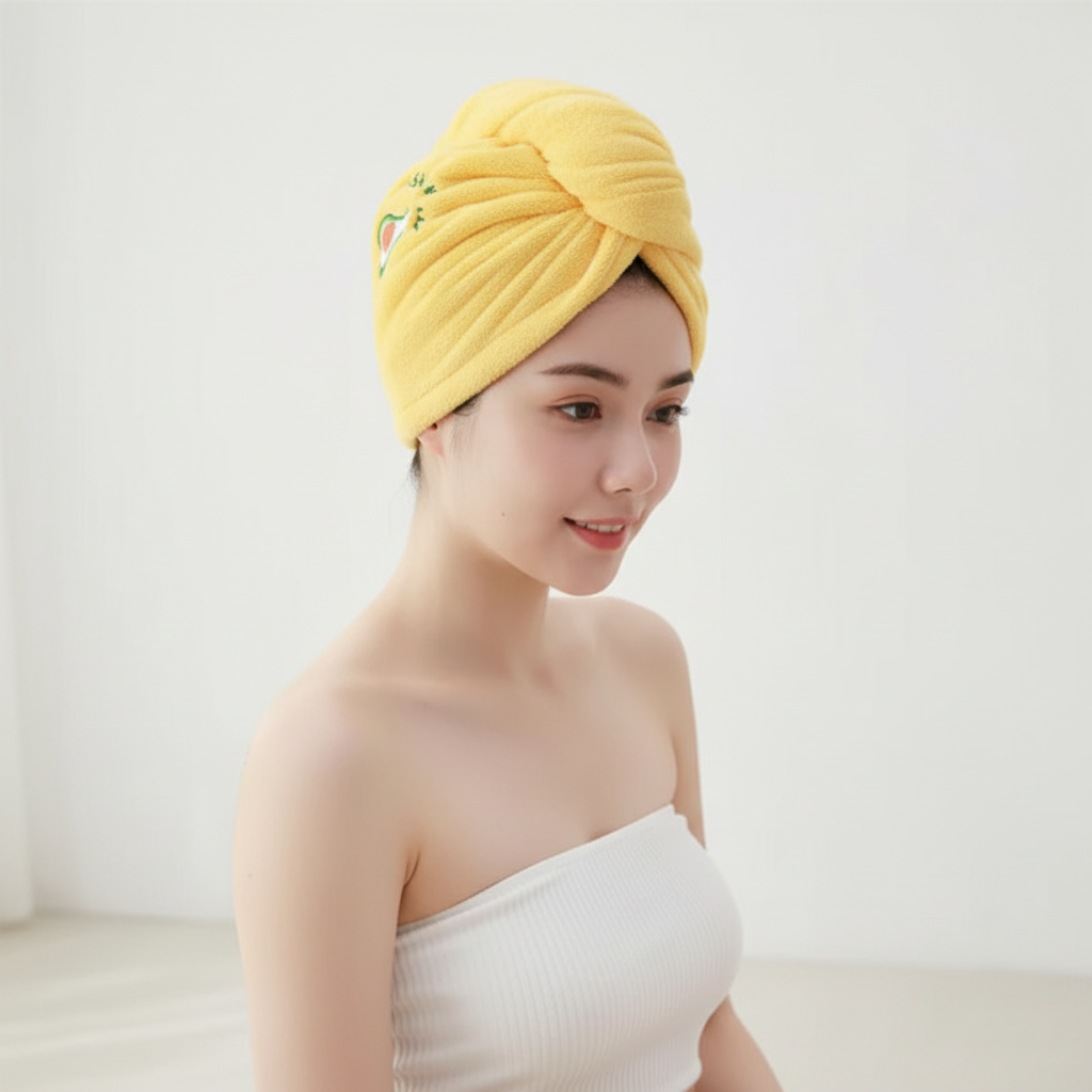 Unisex HairBuddy turban in a vibrant color, showcasing its secure fit and anti-frizz benefits.