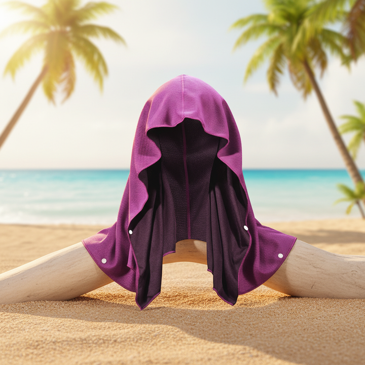 Unisex microfiber UV protection cooling towel in blue hue, ideal for outdoor sports & summer sun