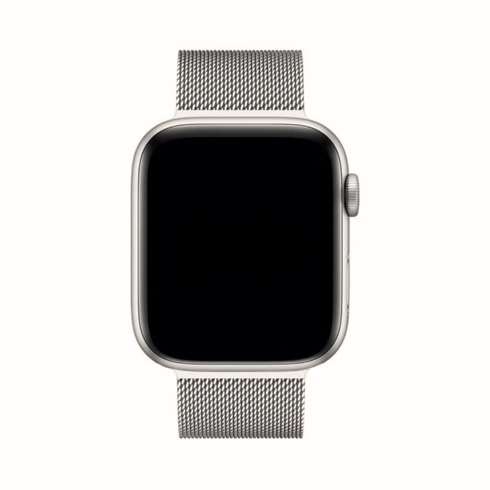 Unisex Milanese Loop smartwatch band, stainless steel, magnetic closure, stylish & durable wristband.