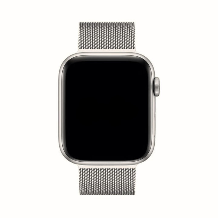 Unisex Milanese Loop smartwatch band, stainless steel, magnetic closure, stylish & durable wristband.