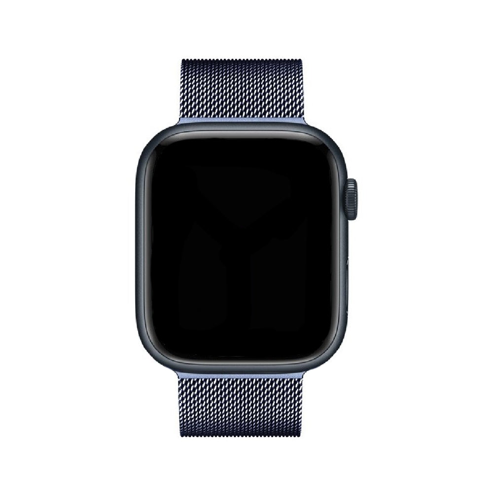 Elegant Milanese Loop smartwatch band, stainless steel, adjustable, magnetic closure, unisex style.